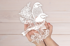 Birds papercut, paper cutting template, laser cut mandala Product Image 4