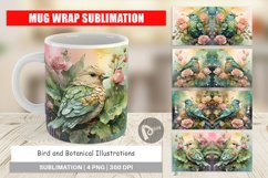 Mug Wrap Design Bird and Botanical Product Image 1