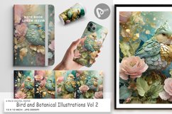 Digital Paper Bird and Botanical Product Image 1