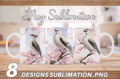 Bird and Cherry Blossoms | Mug sublimation design Product Image 1