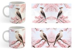 Bird and Cherry Blossoms | Mug sublimation design Product Image 3