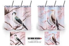 Bird and Cherry Blossoms | Tumbler Sublimation Wrap Product Image 4