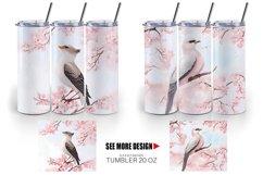 Bird and Cherry Blossoms | Tumbler Sublimation Wrap Product Image 5