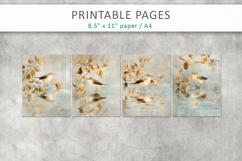 vintage bird junk journal, paint texture art Product Image 2