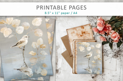 bird junk journal paper, creative pages Product Image 8