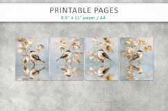 bird junk journal paper, paint texture art Product Image 2