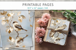 bird junk journal paper, paint texture art Product Image 3