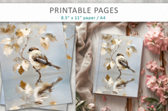 bird junk journal paper, paint texture art Product Image 9