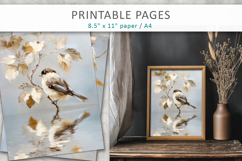 bird junk journal paper, paint texture art Product Image 10