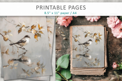 bird digital paper, art journal pages Product Image 1