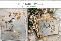 bird digital paper, art journal pages Product Image 6