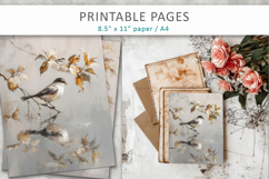 bird digital paper, art journal pages Product Image 7