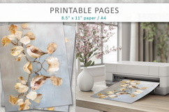 bird digital craft paper, junk journal kit Product Image 5