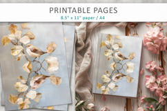 bird digital craft paper, junk journal kit Product Image 1