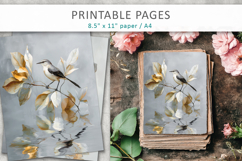 bird digital craft paper, printable background Product Image 3