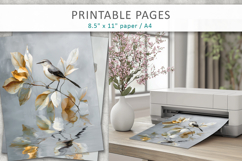 bird digital craft paper, printable background Product Image 5