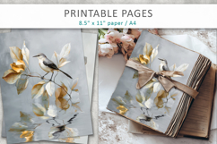 bird digital craft paper, printable background Product Image 6