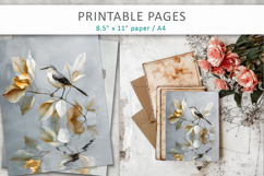bird digital craft paper, printable background Product Image 7