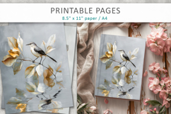 bird digital craft paper, printable background Product Image 8