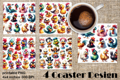Funny bird easter, animal Coaster Sublimation Product Image 1