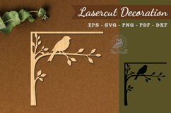 Bird Corner Lasercut Decoration SVG Product Image 1