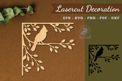 Bird Corner Lasercut Decoration SVG Product Image 1