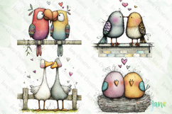 Bird Couple Sublimation Clipart Product Image 1