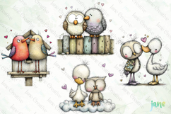 Bird Couple Sublimation Clipart Product Image 1