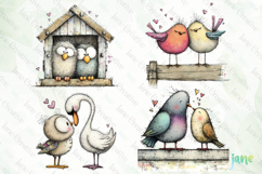 Bird Couple Sublimation Clipart Product Image 1