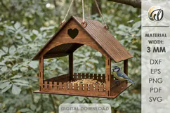 Bird Feeder Laser Cut. Hanging Bird Feeder House SVG Product Image 1
