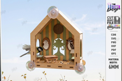 Window Bird Feeder Laser Cut | Hanging Birdfeeder Station Product Image 1