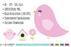 Cute seasonal clipart for DIY spring card projects