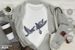 Romantic Dove Couple with Decorative Floral Pattern Design Product Image 1