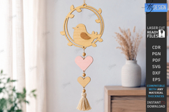 Bird Hanging Decor Ornaments Laser Cut Bundle | Floral Decor Product Image 4