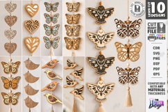 Layered Hanging Ornaments Laser Cut Bundle | Wall Decor SVG Product Image 1
