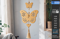 Butterflies Hanging Decor Ornament Laser Cut | Floral Decor Product Image 1
