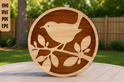 Bird Laser Cut SVG | Woodland Bird Wall Art Product Image 1