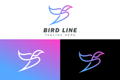 Line art bird logo gradient Symbol icon Vector Design Product Image 1