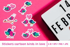 Stickers cartoon character birds in love Product Image 1