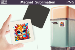 Cute Bird Floral Magnet | Owl Flowers Sublimation Product Image 1