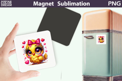 Cute Bird Heart Magnet | Valentine Sublimation Product Image 1