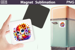 Cute Bird Floral Magnet | Owl Flowers Sublimation Product Image 1