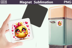 Cute Bird Heart Magnet | Valentine Sublimation Product Image 1