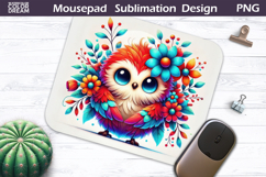 Cute Bird Floral Mousepad | Funny Bird Sublimation Product Image 1