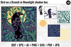 Bird on a Branch in Moonlight shadowbox 3D layered project Product Image 1