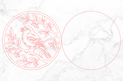 Bird On Branch Laser Cut, Round Wall Art SVG Product Image 3