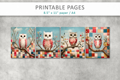 patchwork bird printable art pages Product Image 2
