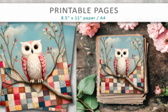 patchwork bird printable art pages Product Image 8