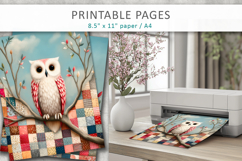 patchwork bird printable art pages Product Image 3
