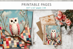 patchwork bird printable art pages Product Image 9